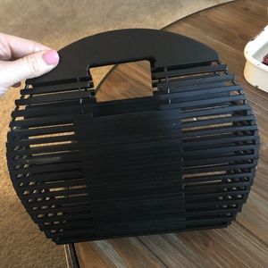 bamboo clutch black